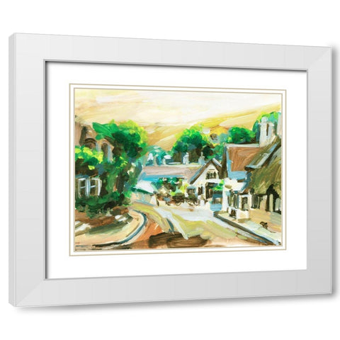 Spring Village II White Modern Wood Framed Art Print with Double Matting by Wang, Melissa