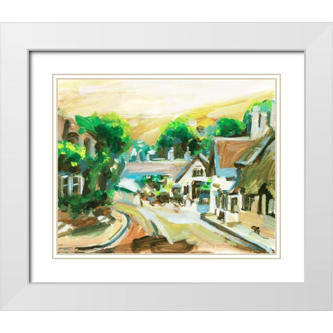 Spring Village II White Modern Wood Framed Art Print with Double Matting by Wang, Melissa
