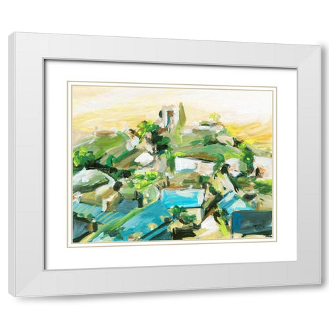 Spring Village III White Modern Wood Framed Art Print with Double Matting by Wang, Melissa