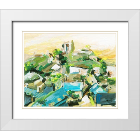 Spring Village III White Modern Wood Framed Art Print with Double Matting by Wang, Melissa
