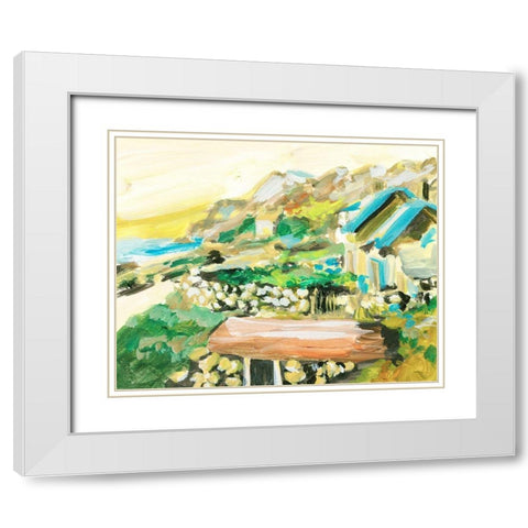 Spring Village IV White Modern Wood Framed Art Print with Double Matting by Wang, Melissa