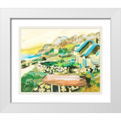 Spring Village IV White Modern Wood Framed Art Print with Double Matting by Wang, Melissa