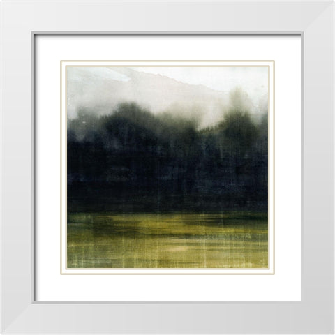 Mossy Treeline II White Modern Wood Framed Art Print with Double Matting by Popp, Grace