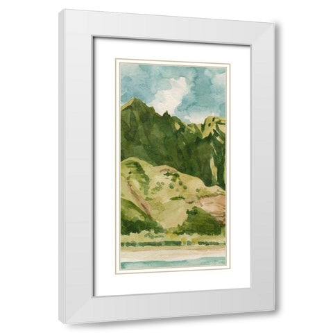 Tropicana I White Modern Wood Framed Art Print with Double Matting by Caroline, Emma
