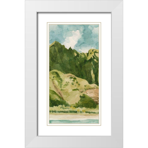 Tropicana I White Modern Wood Framed Art Print with Double Matting by Caroline, Emma