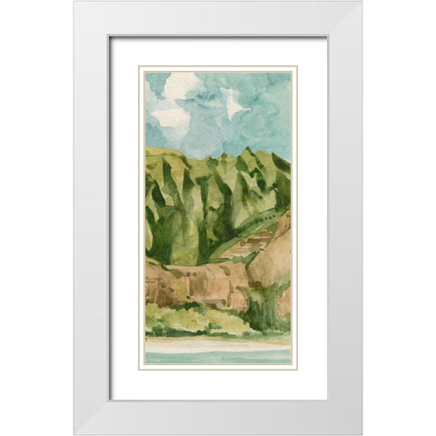 Tropicana II White Modern Wood Framed Art Print with Double Matting by Caroline, Emma
