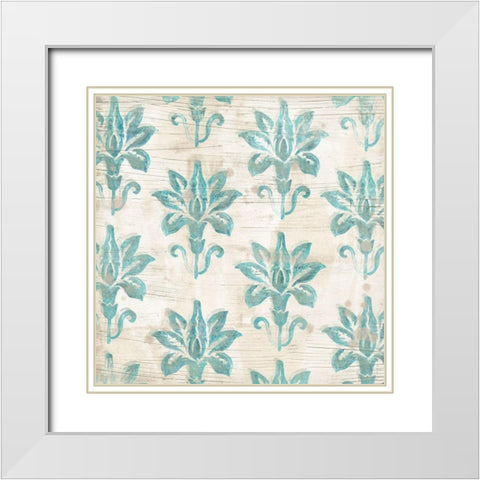 Serene Cerulean I White Modern Wood Framed Art Print with Double Matting by Vess, June Erica