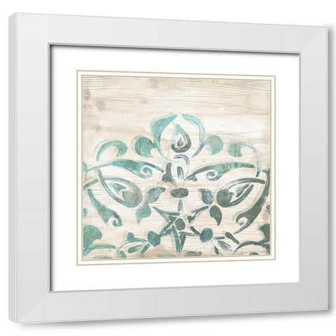 Serene Cerulean II White Modern Wood Framed Art Print with Double Matting by Vess, June Erica