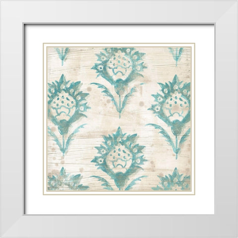 Serene Cerulean VII White Modern Wood Framed Art Print with Double Matting by Vess, June Erica