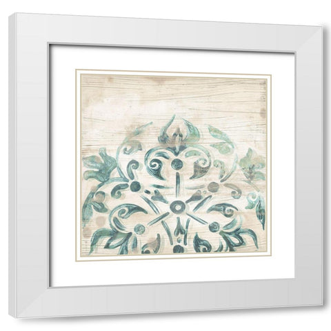 Serene Cerulean VIII White Modern Wood Framed Art Print with Double Matting by Vess, June Erica
