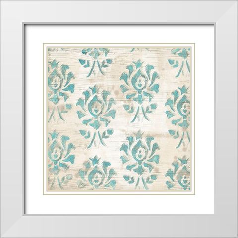 Serene Cerulean IX White Modern Wood Framed Art Print with Double Matting by Vess, June Erica