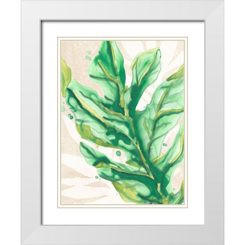 Parchment Palms IV White Modern Wood Framed Art Print with Double Matting by Vess, June Erica