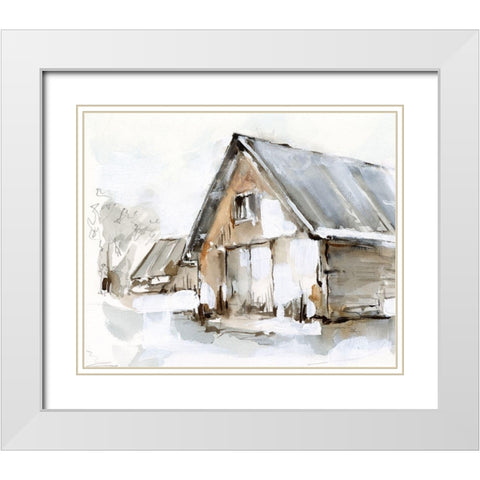 Dilapidated Barn I White Modern Wood Framed Art Print with Double Matting by Harper, Ethan