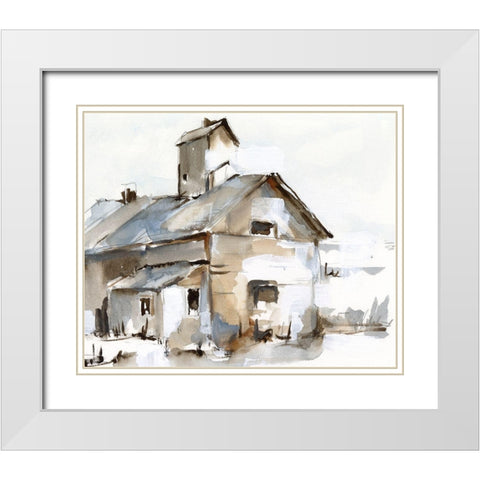Dilapidated Barn II White Modern Wood Framed Art Print with Double Matting by Harper, Ethan