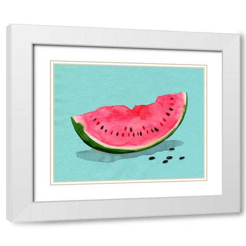 Summer Watermelon II White Modern Wood Framed Art Print with Double Matting by Popp, Grace