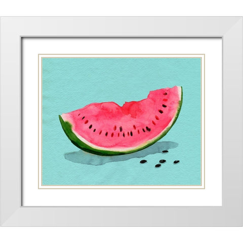 Summer Watermelon II White Modern Wood Framed Art Print with Double Matting by Popp, Grace