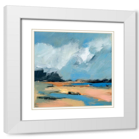 Blue Inlet I White Modern Wood Framed Art Print with Double Matting by Barnes, Victoria