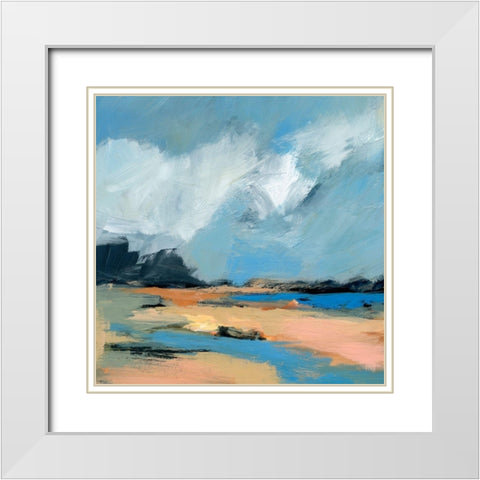 Blue Inlet I White Modern Wood Framed Art Print with Double Matting by Barnes, Victoria