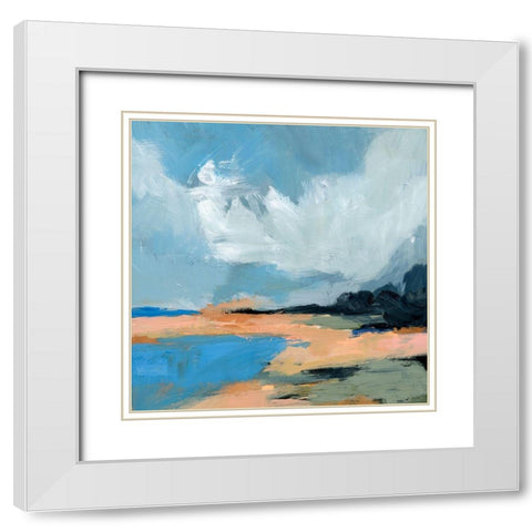Blue Inlet II White Modern Wood Framed Art Print with Double Matting by Barnes, Victoria