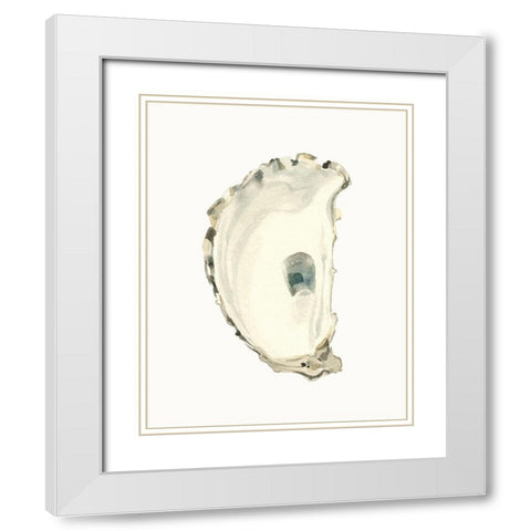 Neutral Oyster Study II White Modern Wood Framed Art Print with Double Matting by Caroline, Emma