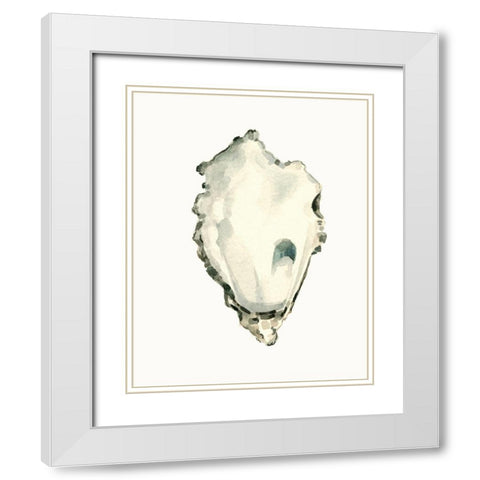 Neutral Oyster Study IV White Modern Wood Framed Art Print with Double Matting by Caroline, Emma