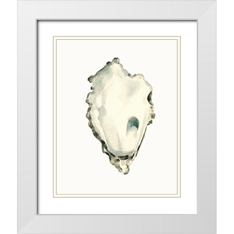 Neutral Oyster Study IV White Modern Wood Framed Art Print with Double Matting by Caroline, Emma