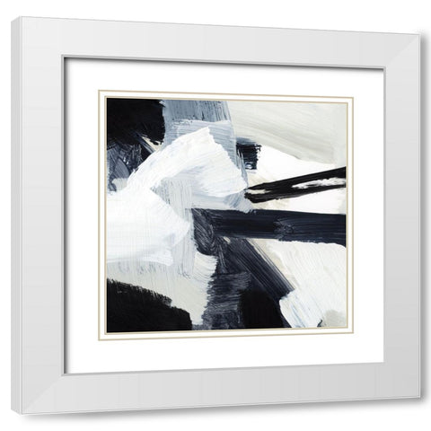 Expressive Monochrome I White Modern Wood Framed Art Print with Double Matting by Barnes, Victoria