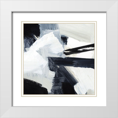 Expressive Monochrome I White Modern Wood Framed Art Print with Double Matting by Barnes, Victoria