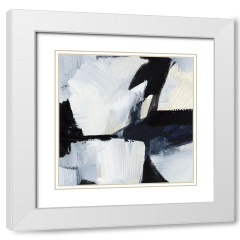 Expressive Monochrome IV White Modern Wood Framed Art Print with Double Matting by Barnes, Victoria