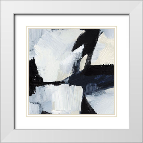 Expressive Monochrome IV White Modern Wood Framed Art Print with Double Matting by Barnes, Victoria