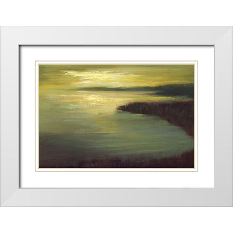 Lake Tahoe Dusk White Modern Wood Framed Art Print with Double Matting by Finch, Sheila