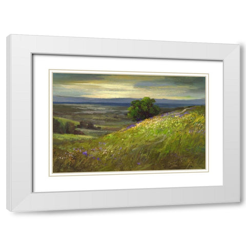 Path Up Windy Hill White Modern Wood Framed Art Print with Double Matting by Finch, Sheila