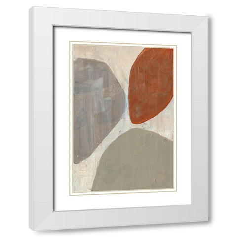 Custom Three Stones II White Modern Wood Framed Art Print with Double Matting by Goldberger, Jennifer