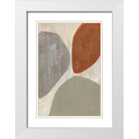 Custom Three Stones II White Modern Wood Framed Art Print with Double Matting by Goldberger, Jennifer