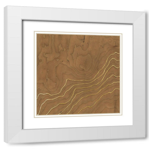 Golden Veneer I White Modern Wood Framed Art Print with Double Matting by Lam, Vanna
