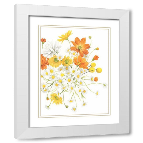 Sunny Wild Bouquet I White Modern Wood Framed Art Print with Double Matting by Popp, Grace