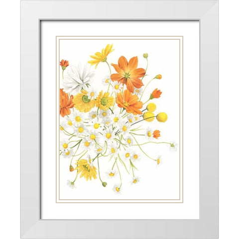 Sunny Wild Bouquet I White Modern Wood Framed Art Print with Double Matting by Popp, Grace