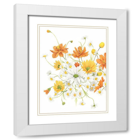 Sunny Wild Bouquet II White Modern Wood Framed Art Print with Double Matting by Popp, Grace