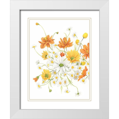 Sunny Wild Bouquet II White Modern Wood Framed Art Print with Double Matting by Popp, Grace