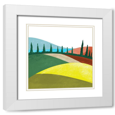 Illustrated Mediteranean II White Modern Wood Framed Art Print with Double Matting by Arctic Frame
