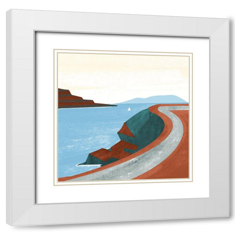 Illustrated Mediteranean IV White Modern Wood Framed Art Print with Double Matting by Arctic Frame
