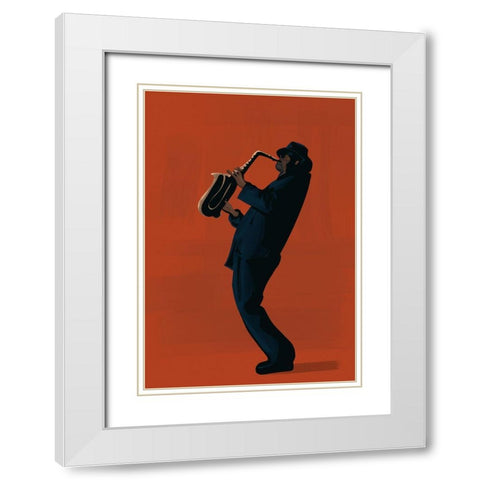 Music And Art III White Modern Wood Framed Art Print with Double Matting by Arctic Frame