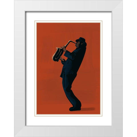 Music And Art III White Modern Wood Framed Art Print with Double Matting by Arctic Frame