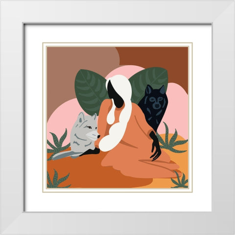 Mother Nature I White Modern Wood Framed Art Print with Double Matting by Arctic Frame