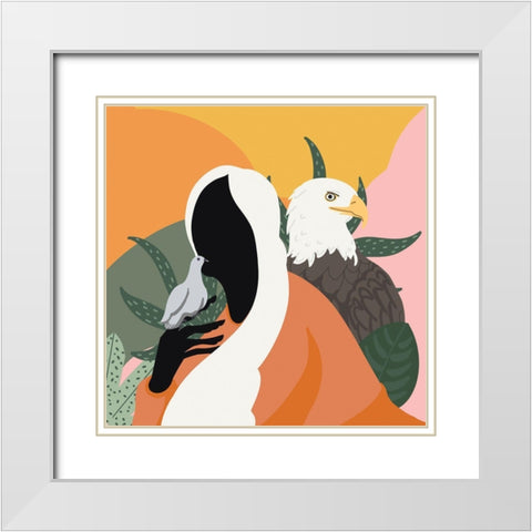 Mother Nature II White Modern Wood Framed Art Print with Double Matting by Arctic Frame