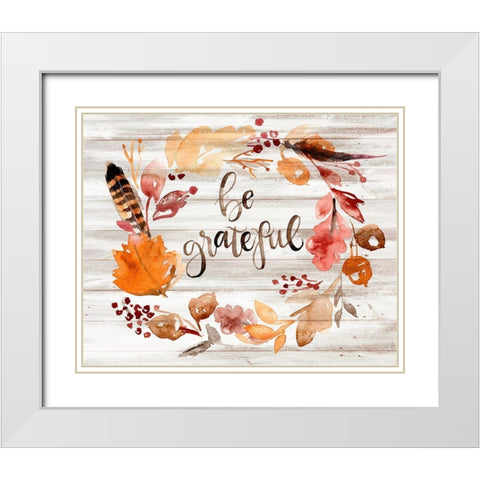 Grateful Thanksgiving I White Modern Wood Framed Art Print with Double Matting by Parker, Jennifer Paxton