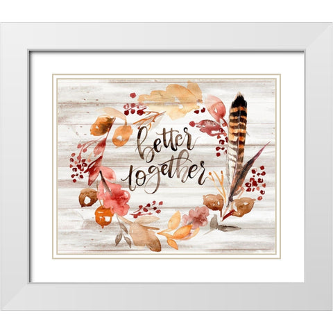 Grateful Thanksgiving III White Modern Wood Framed Art Print with Double Matting by Parker, Jennifer Paxton
