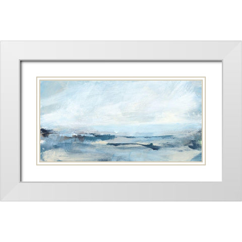 Sailing II White Modern Wood Framed Art Print with Double Matting by Long, Christina