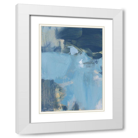 Rain I White Modern Wood Framed Art Print with Double Matting by Long, Christina