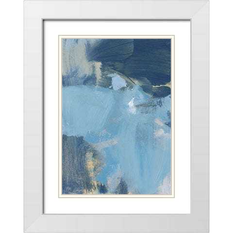 Rain I White Modern Wood Framed Art Print with Double Matting by Long, Christina